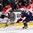 GRAND FORKS, NORTH DAKOTA - APRIL 24: Canada's Jordan Kyrou #25 skates with the puck while USA's Kailer Yamamoto #23 defends during bronze medal game action at the 2016 IIHF Ice Hockey U18 World Championship. (Photo by Matt Zambonin/HHOF-IIHF Images)

